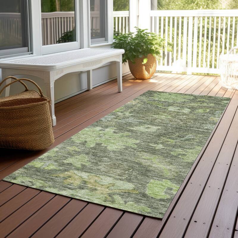 Machine Washable Indoor/ Outdoor Vintage Traditional Chantille Rug
