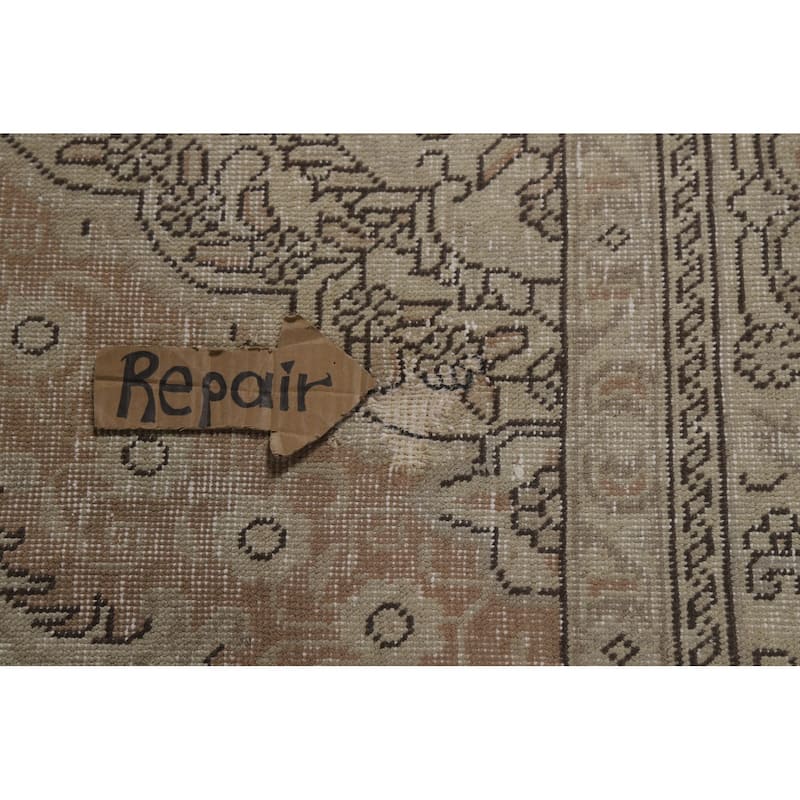 Medallion Tabriz Persian Vintage Area Rug Handmade Wool Carpet - 9'8"x 12'6"