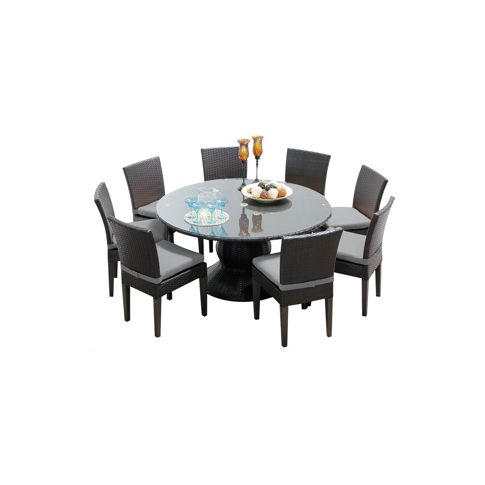 Round 9 piece store outdoor dining set