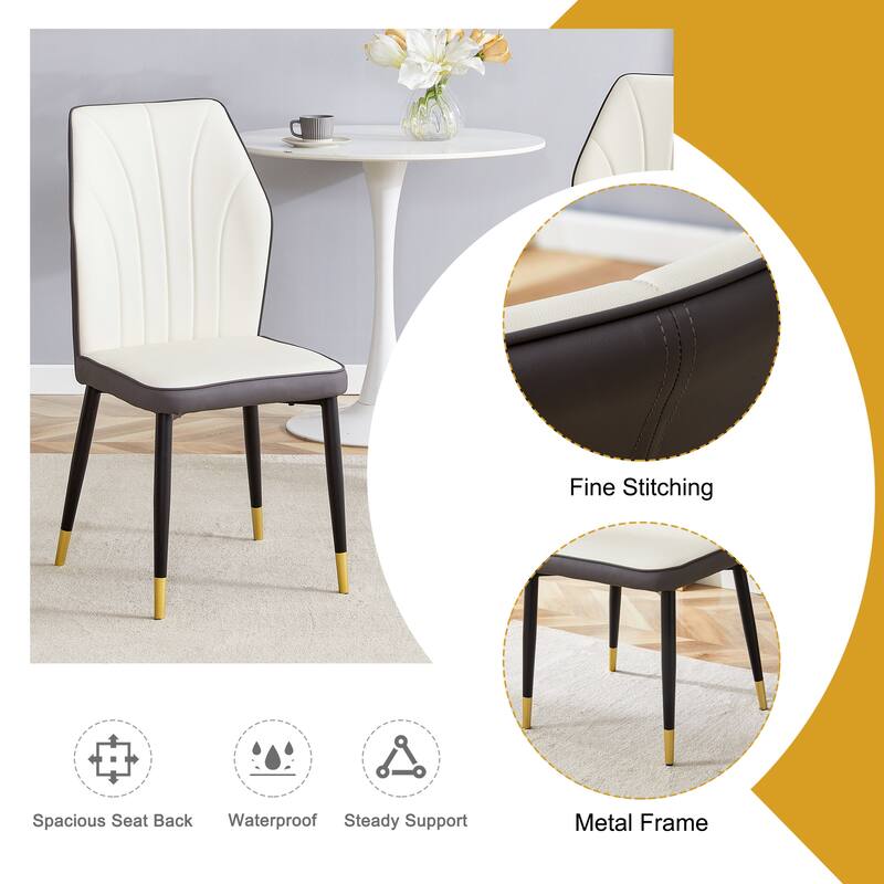 Modern Style 5-Piece Dining Set with Rectangular Table and 4 Widened Backrest Dining Chairs