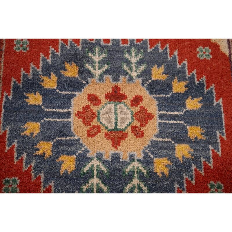 Heriz Serapi Indian Area Rug Handmade Geometric Wool Carpet - 8'10" x 11'9"