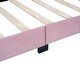 preview thumbnail 8 of 8, Twin Size Pink Velvet Upholstered Platform Bed with Shell Shaped Headboard, Wooden Bed Frame for Girls-No Box Spring Needed