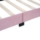 preview thumbnail 8 of 18, Twin Size Platform Bed Frame Velvet Upholstered Headboard Wooden Slats Support, Kids Wood Platform Bed Easy Assembly