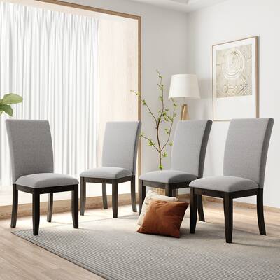 4-Piece Wood Dining Chair Set for 4|Beige