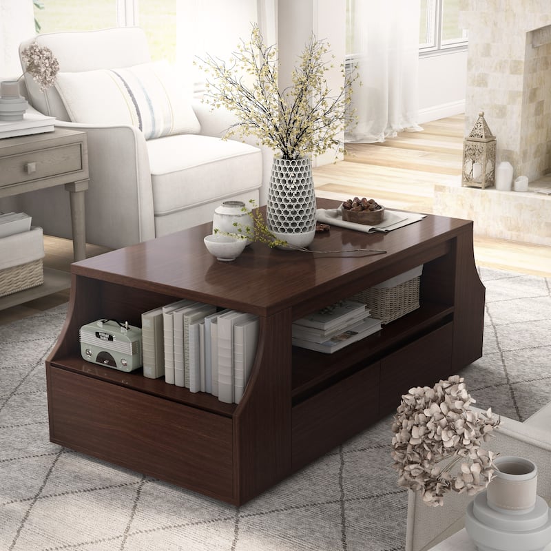 Basa Modern Walnut 47-inch 1-Shelf Coffee Table by Furniture of America
