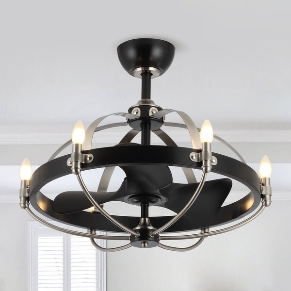 Shop 28-inch Black Reversible 6-Light Ceiling Fan with ...
