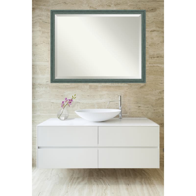 Upcycled Beveled Wood Framed Bathroom Vanity Wall Mirror
