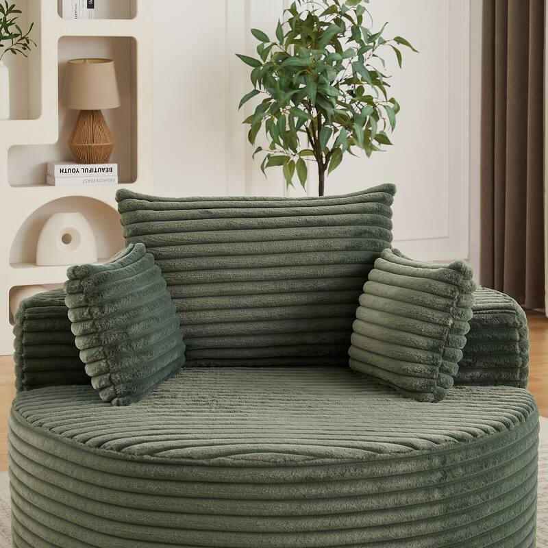 50"L Corduroy Sponge single sofa,No Assembly Required,Fluffy Modern Sleeper Chair