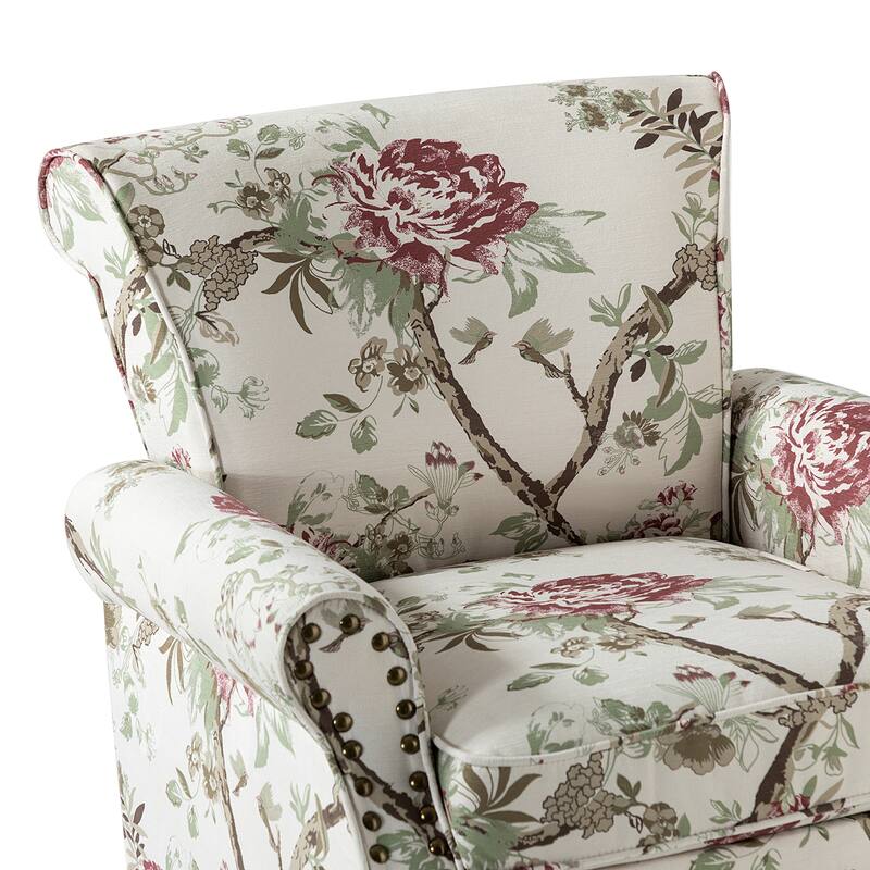 Nyctelius Nailhead Trim Traditional Accent Armchair with Rolled Arms by HULALA HOME