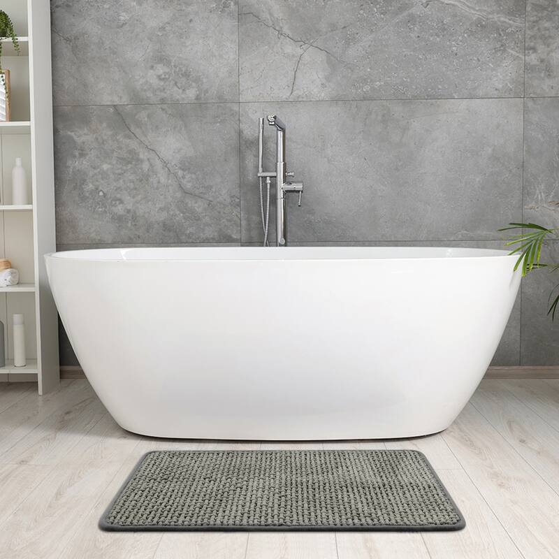 Chenille Bathroom Rugs, Non Slip Bath Mat Carpet for Bathroom Floor, Shower