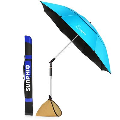 Beach Umbrella, Heavy Duty, High Wind Resistant, Portable and Large Windproof Beach Umbrellas with Sand Bags
