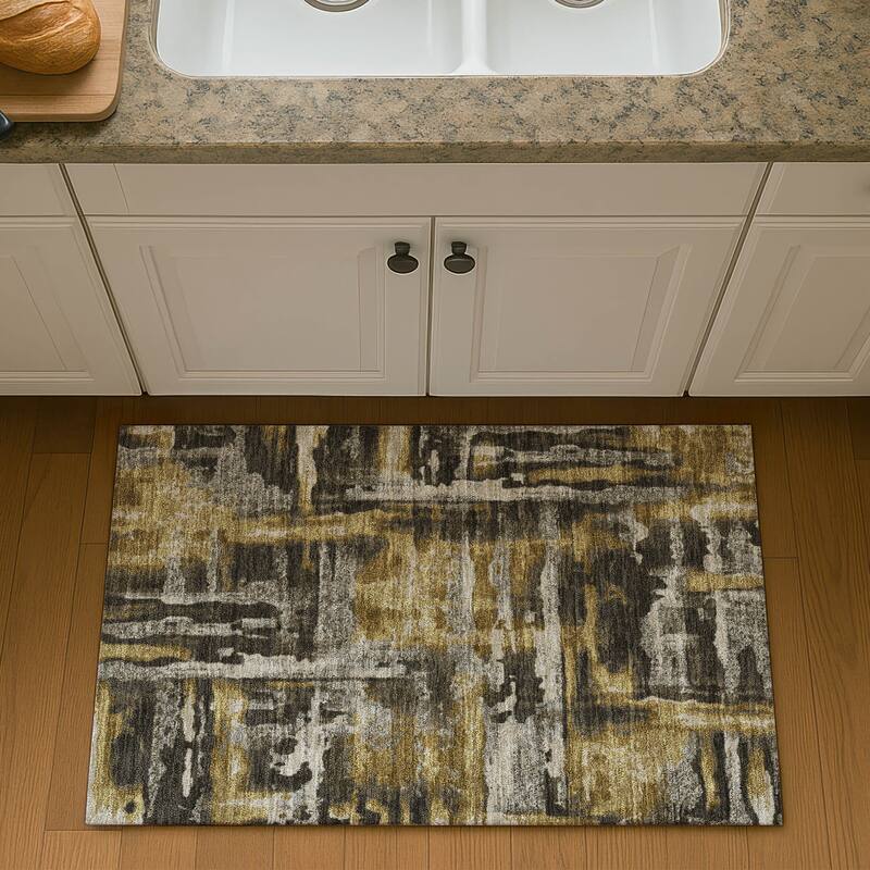 Premium Washable Super Soft Modern Glam Mayfield Rug - Coffee - 1'8" x 2'6"