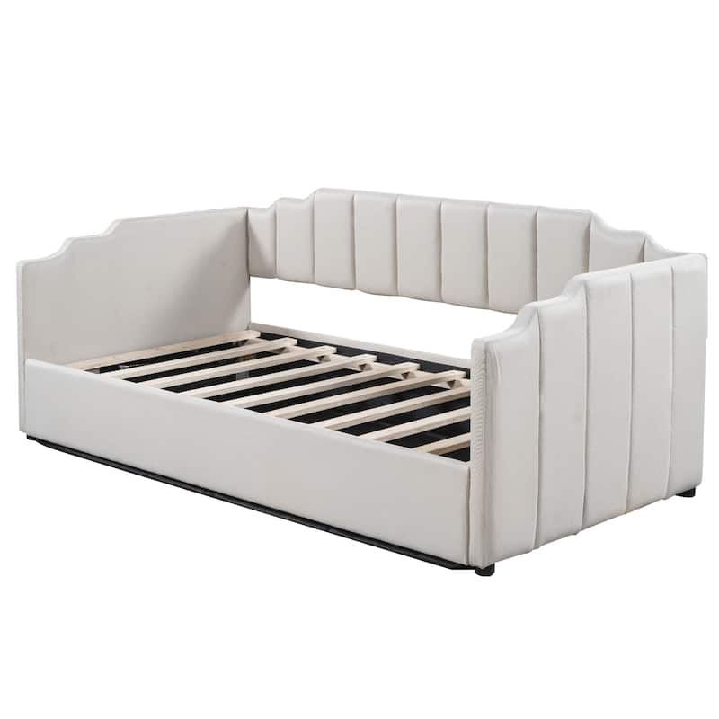 Modern Twin Size Upholstered Daybed with Underneath Storage for Bedroom