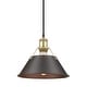 preview thumbnail 2 of 0, Yep by Golden Lighting Orwell 1-light 10in Pendant in Brushed Champagne Brass and Rubbed Bronze shade - Gold