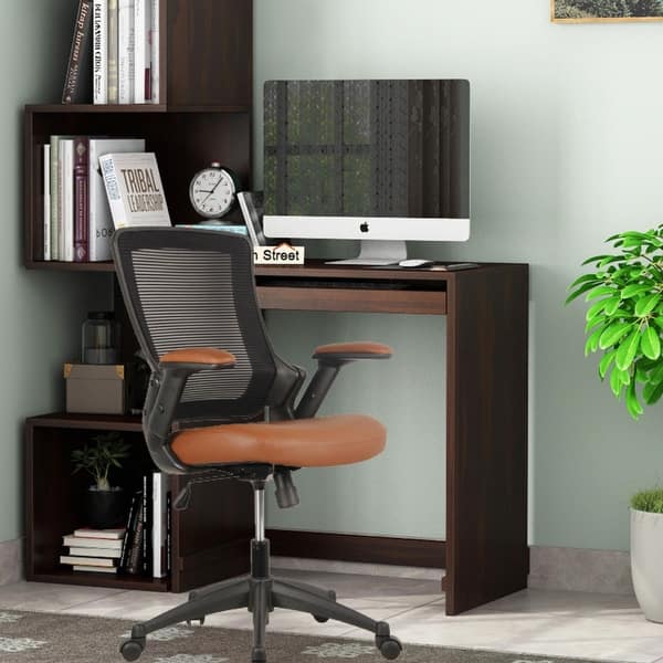 Height Adjustable mesh chair Brown work chair Polyurethane modway chair