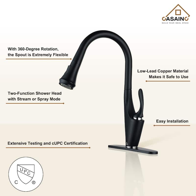 Single Handle Pull Down Sprayer Kitchen Faucet