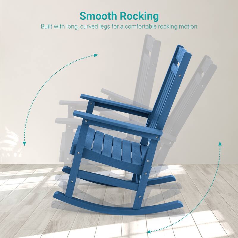 BONOSUKI Patio Adirondack Rocking Chair,Fire Pit Chair Weather Resistant