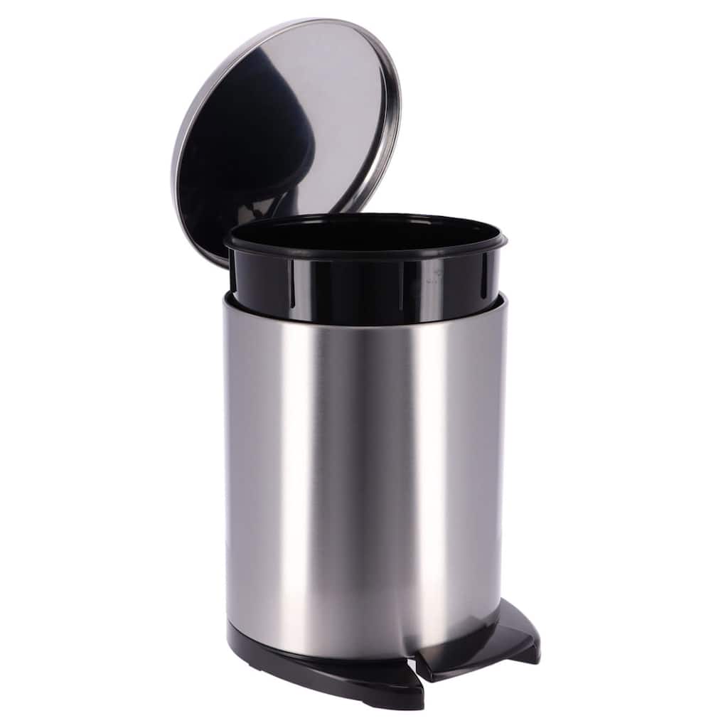 Soft Close Lid Stainless Steel Round Step Trash Can Waste Bin 6-liters -1.6-gal. - 1.6