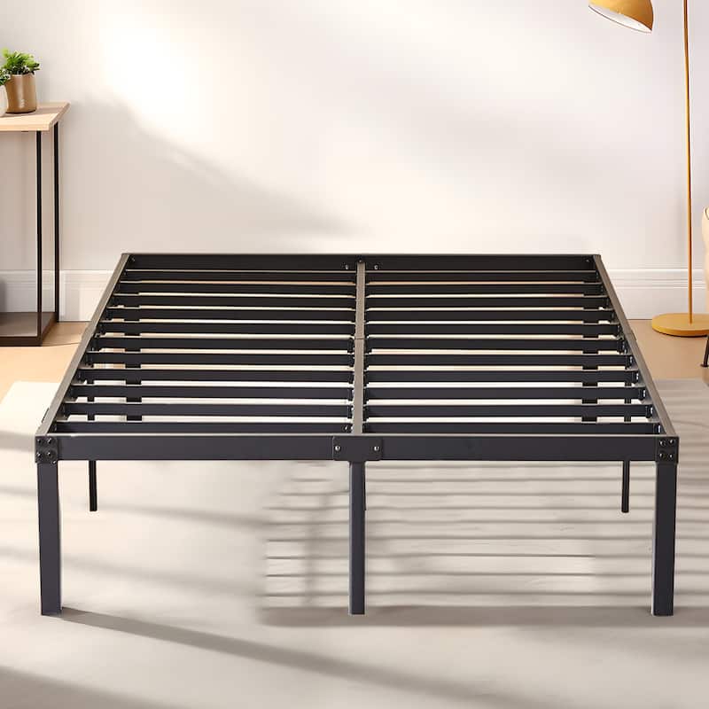 Javlergo 14/16/18 Inch Metal Platform Bed Frame, Heavy Duty Slat Support /No Box Spring Needed