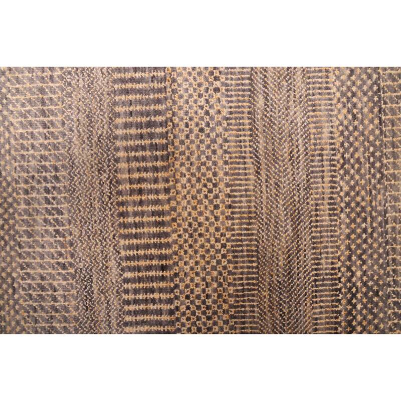 ECARPETGALLERY Hand-knotted Finest Silk Shadow Dark Grey Silk, Wool Rug - 2'6 x 14'1