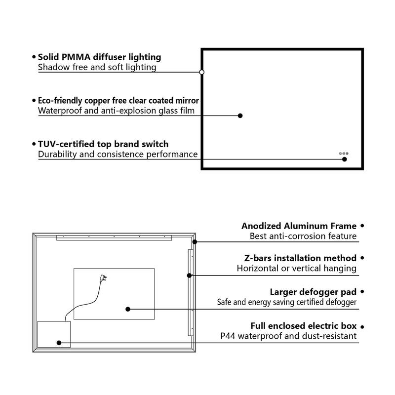 Modern Wall Mounted LED Bathroom mirror