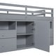 preview thumbnail 30 of 30, Double loft bed with 4 drawers under cabinets and shelves, white