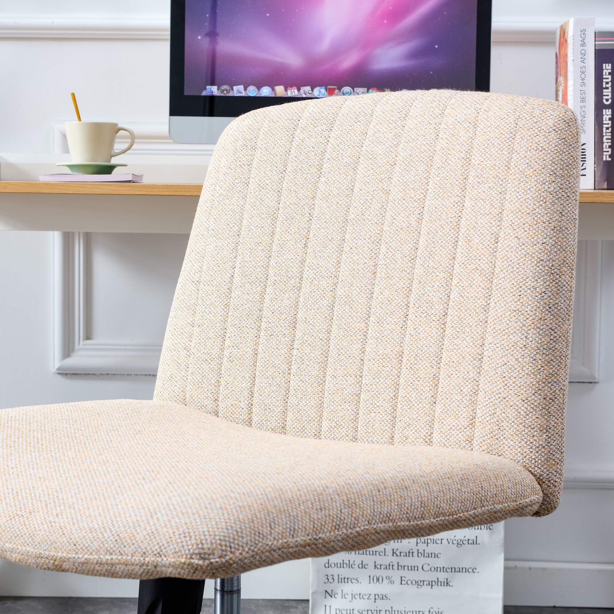 Urban shop rolling linen swivel chair shop