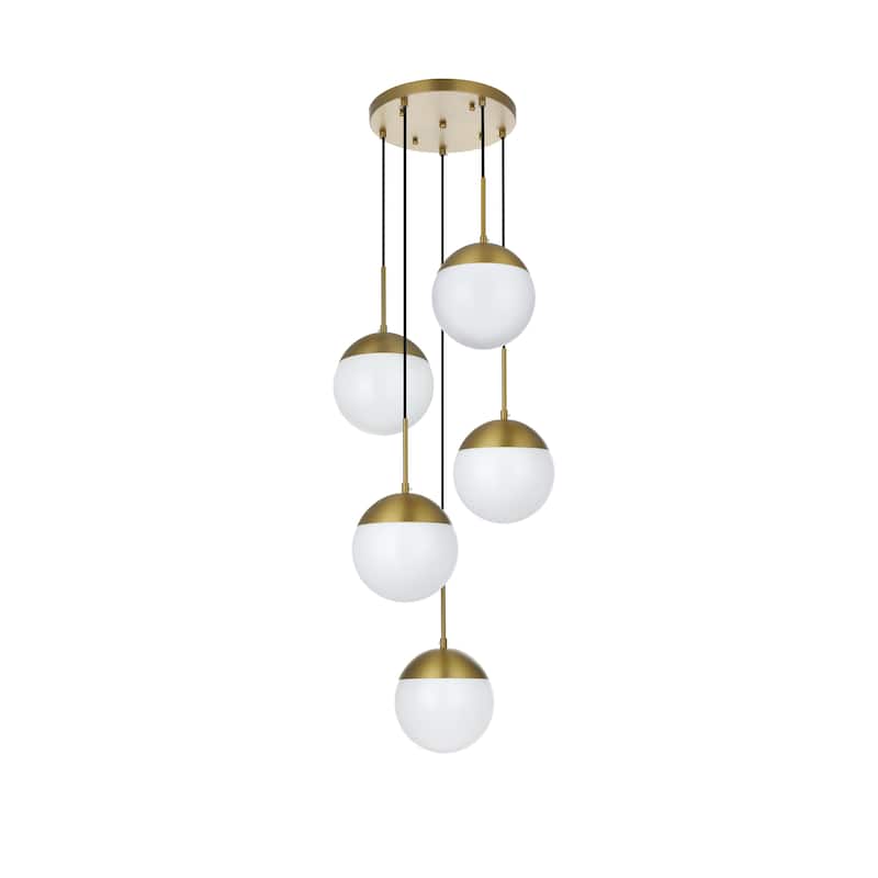 5-Light 18 inch Pendant with Frosted White Glass