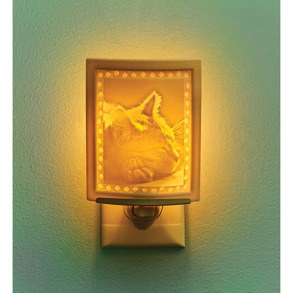 春夏新作 Kitten Dreams Night Light - Glowing Yellow Lithophane タイムセール