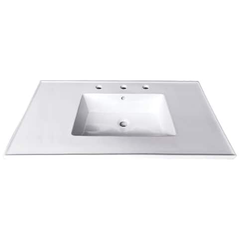 Kingston Brass Continental 31" X 22" Ceramic Vanity Top with - White