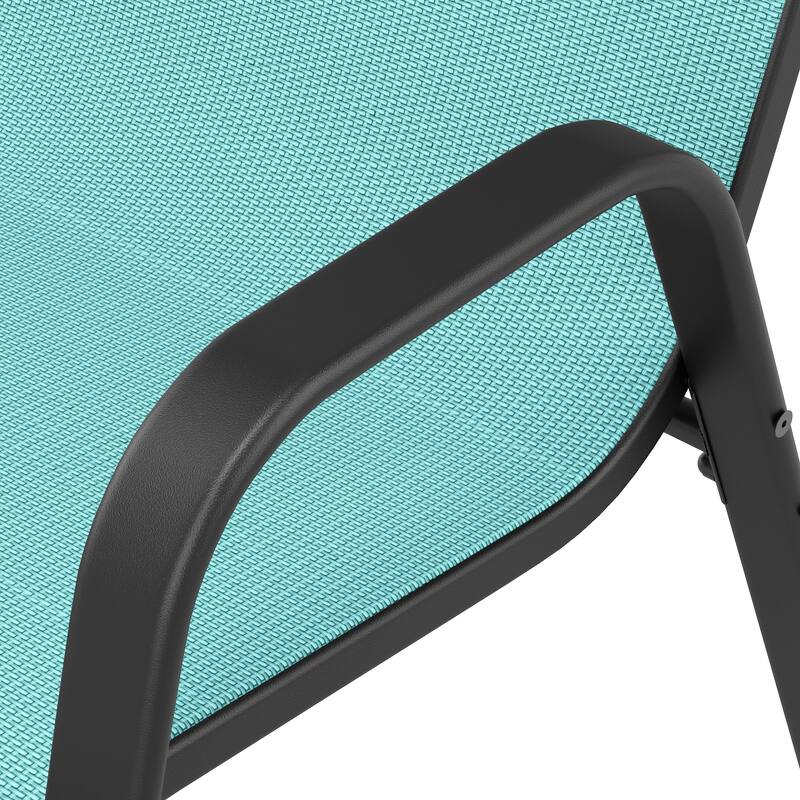 6-Piece Outdoor Dining Chairs Set, Wide Ergonomic Seat, 350lbs Capacity, Waterproof & Rust-Resistant Teslin Fabric Metal Frame