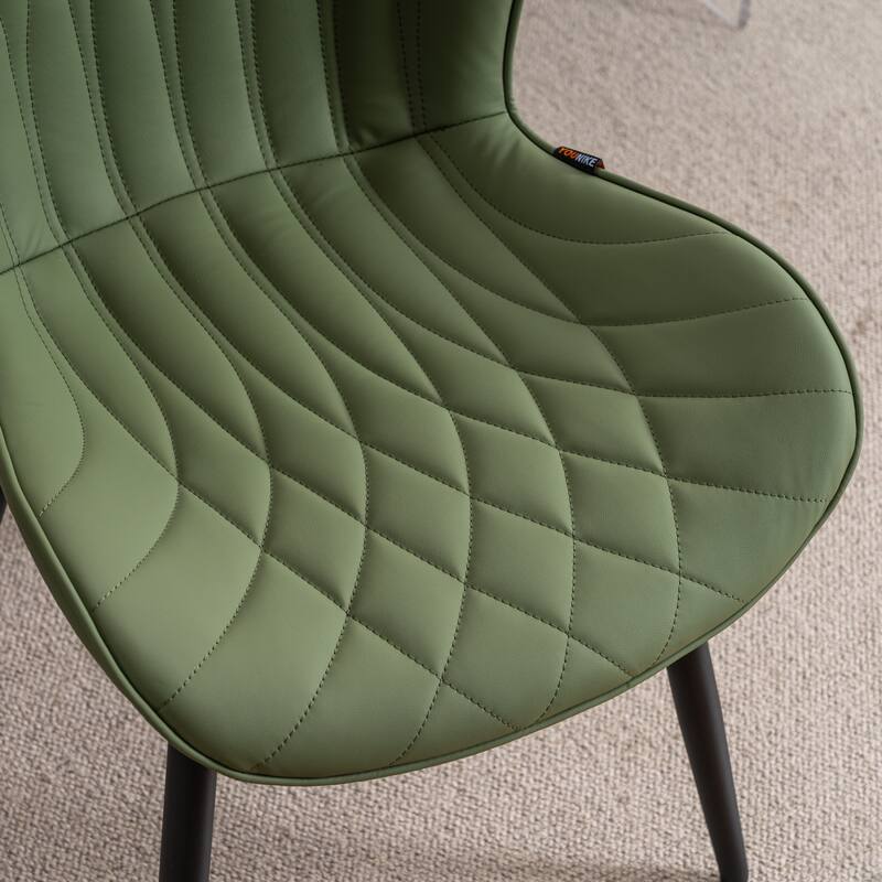 Upholstered Dining Chairs Set of 2, Faux Leather Kitchen Chairs