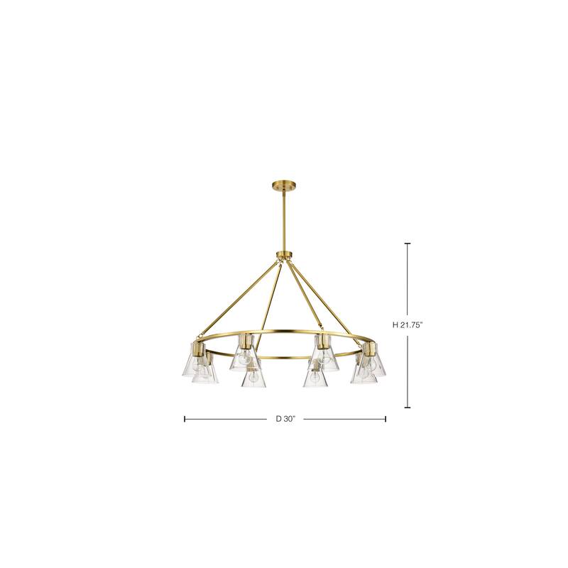 Gianna 6 Light Chandelier Vintage Brass Finish Clear Glass - Vintage Brass