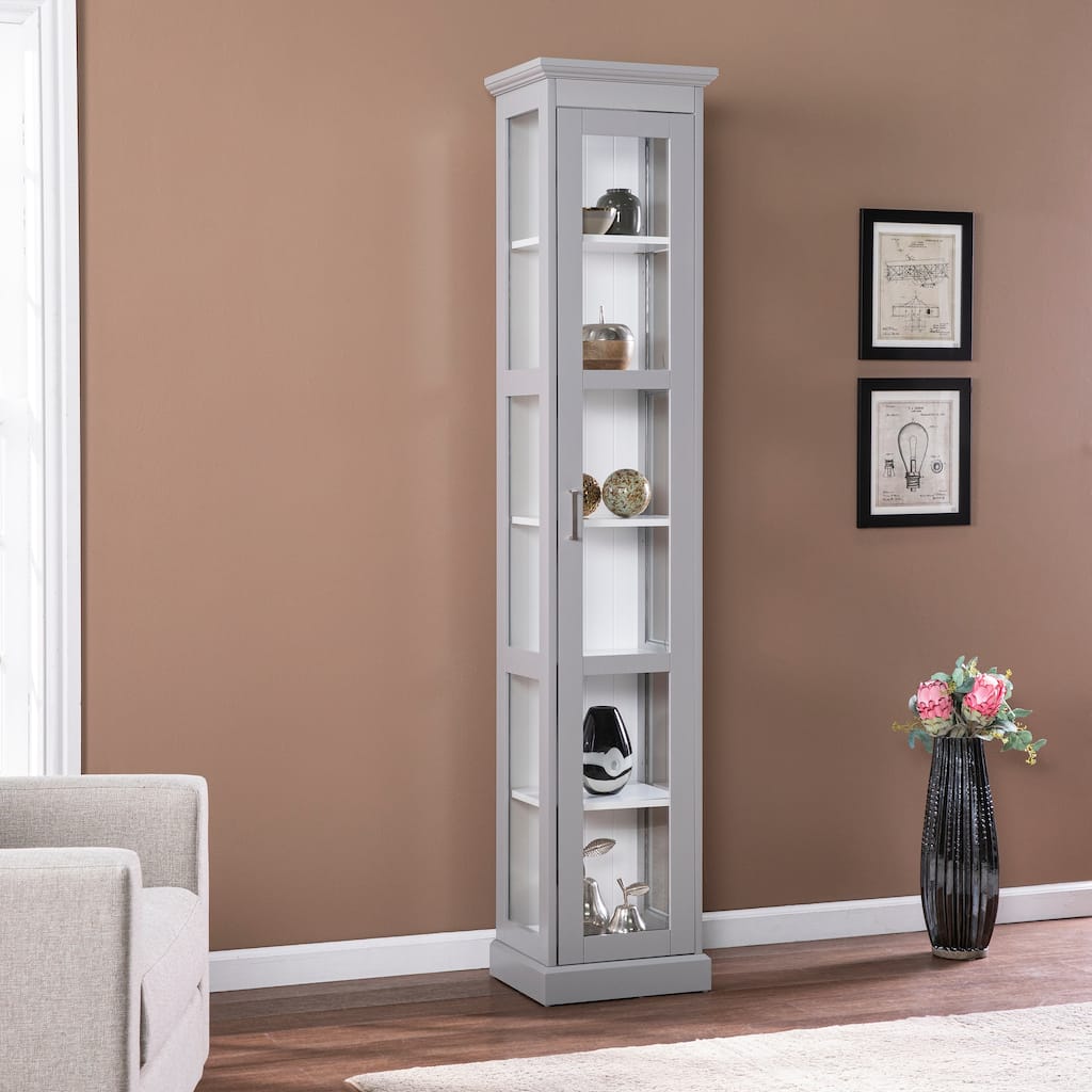 SEI Furniture Balcom Transitional Gray Wood Curio