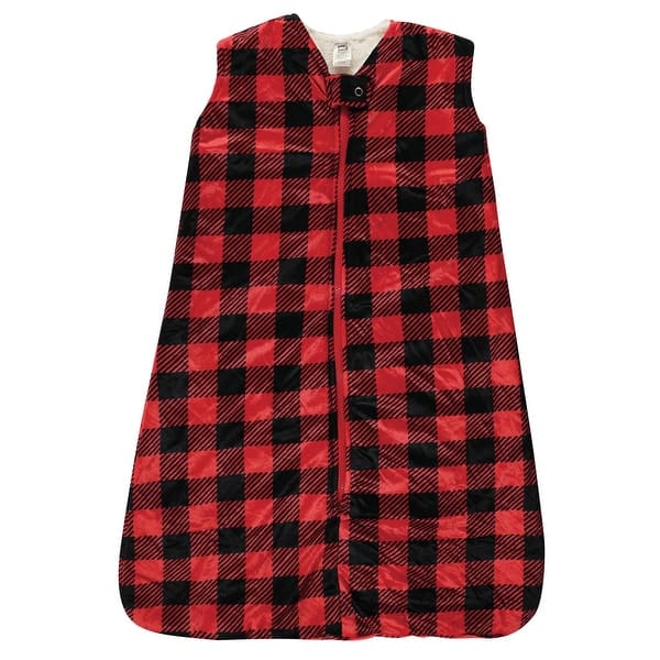 slide 1 of 1, Hudson Baby Infant Boy Mink with Faux Shearling Inner Sleeping Bag, Sack, Blanket, Buffalo Plaid 0-6 Months - Buffalo Plaid
