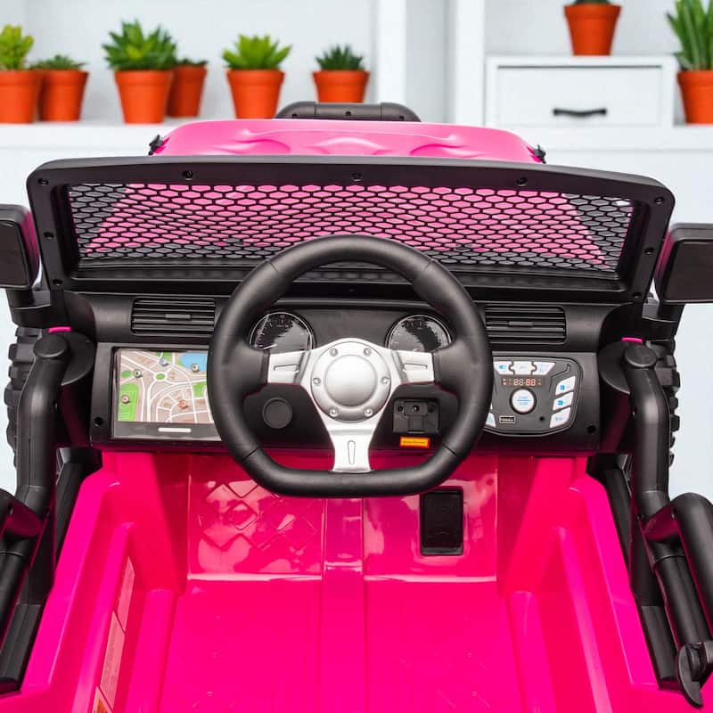 24V Kids Ride-On Electric Car with 400W Motor, Remote Control, Four-Wheel Suspension, Bluetooth, USB, LED Lights for Kids 3+