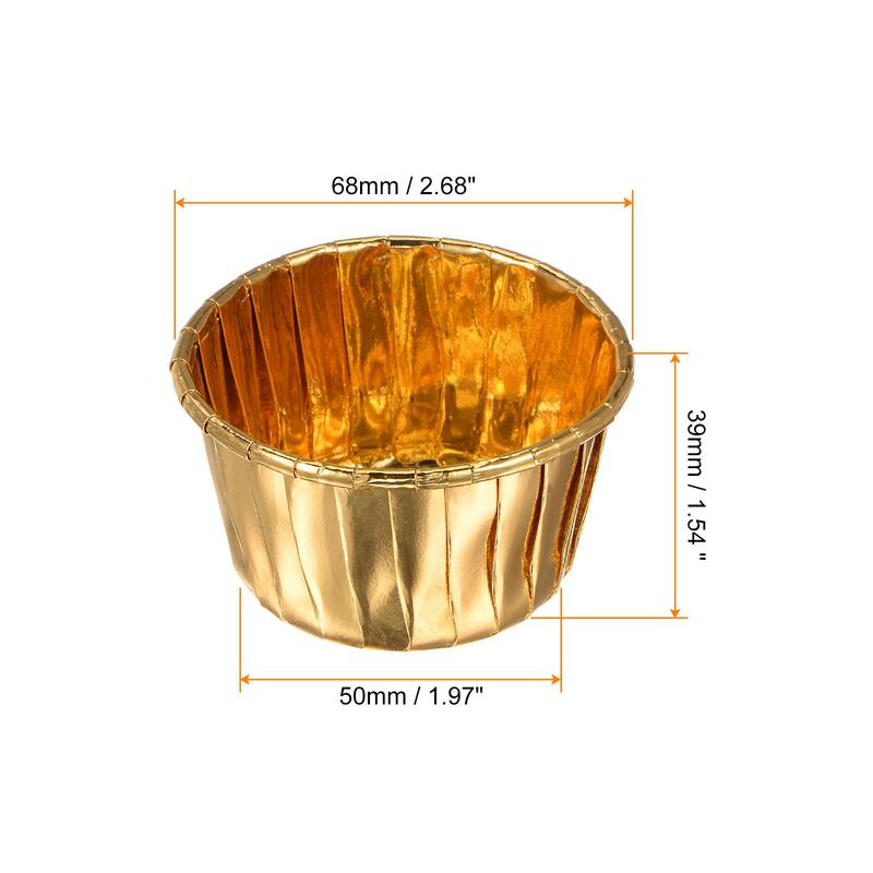 Cupcake Cups, 100pcs Aluminum Foil Standard Cupcake Liners - Gold Tone