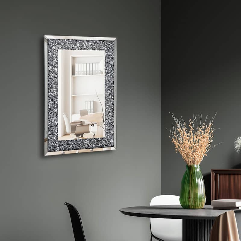 BELLA Noralie Crystal Accent Rectangle Wall Mirror - 36"x24"
