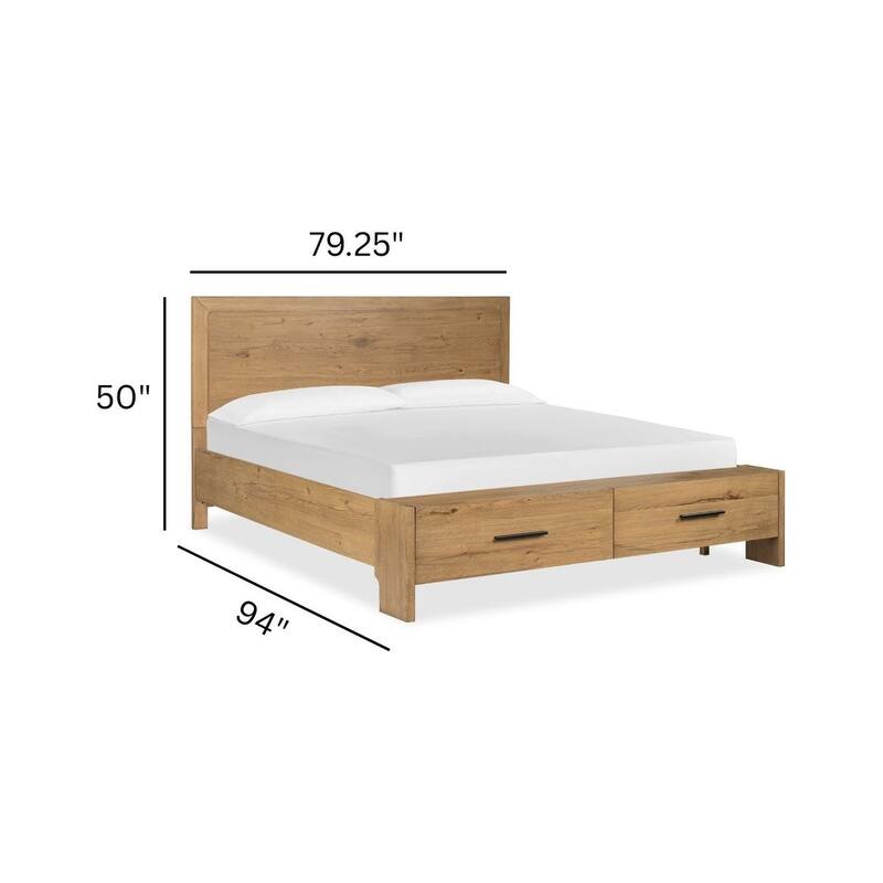 Magnussen Home Davenport Rustic Caramel Panel Storage Bed