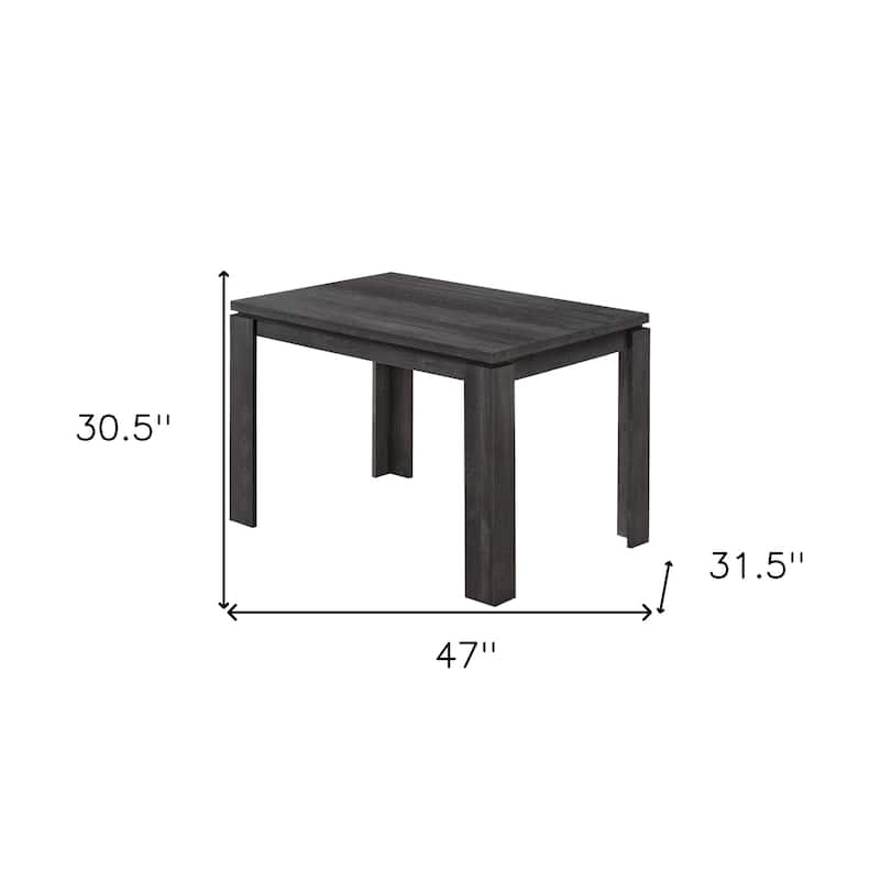 HomeRoots 47" Black Dining Table - 47.00 in. x 30.50 in. x 31.50 in.