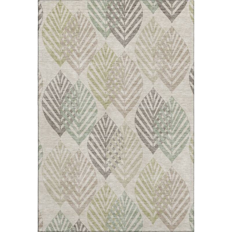 Premium Washable Super Soft Farmhouse Leaves Mayfield Rug