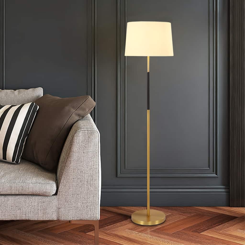 Metal Floor Lamp With Linen Empire Shade