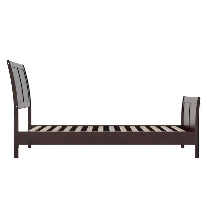 Valencia Solid Wood Low Profile Sleigh Platform Bed with Matching Footboard