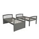 preview thumbnail 14 of 13, Modern Design Wood Bunk Bed with Ladder, Multifunctional Trundle Bunk Bed with Drawers, Grey