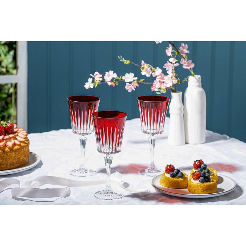 Majestic Gifts European Glass Water / Wine Goblet-Ruby-Set/6 - 10 Oz.