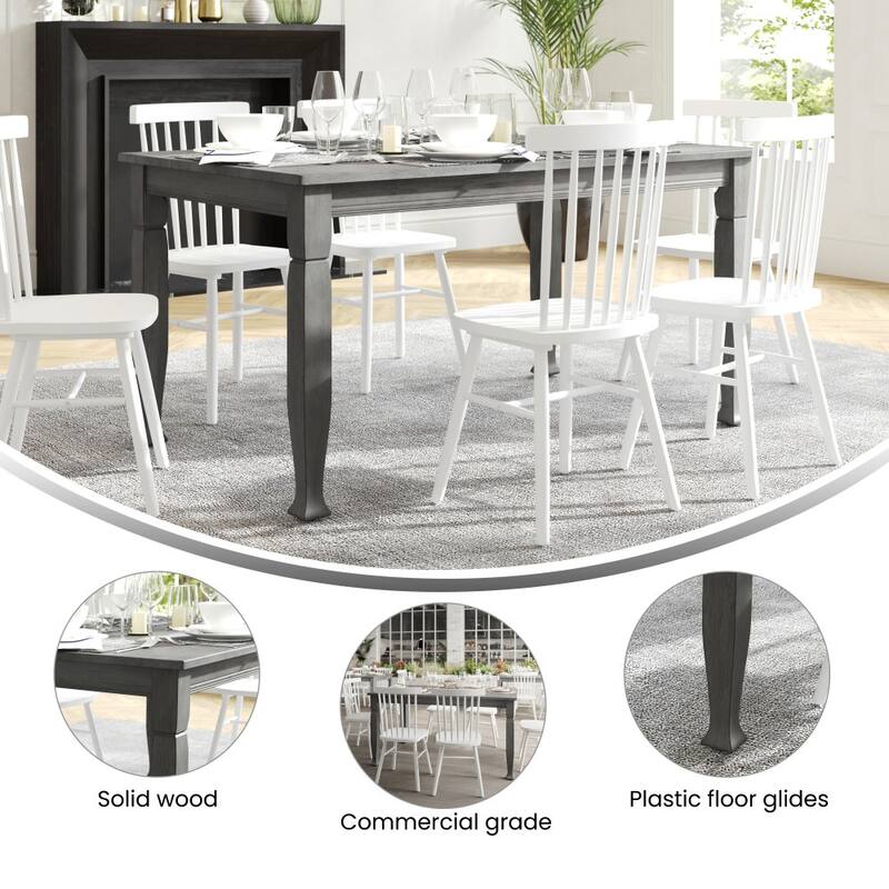 Classic Wood Dining Table with Decorative Sculpted Legs