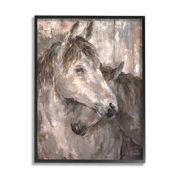 Stupell Rustic Equestrian Painting Tender Horses Portrait Brown Beige