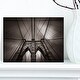 preview thumbnail 8 of 9, Designart "Brooklyn Bridge in NYC USA" Extra Large Cityscape Wall Art on Canvas 12 in. wide x 8 in. high - 1 Panel