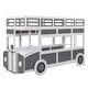 preview thumbnail 11 of 14, Twin Over Twin Bus-Shaped Upper And Lower Children'S Wear With Wheels And Storage Headboards