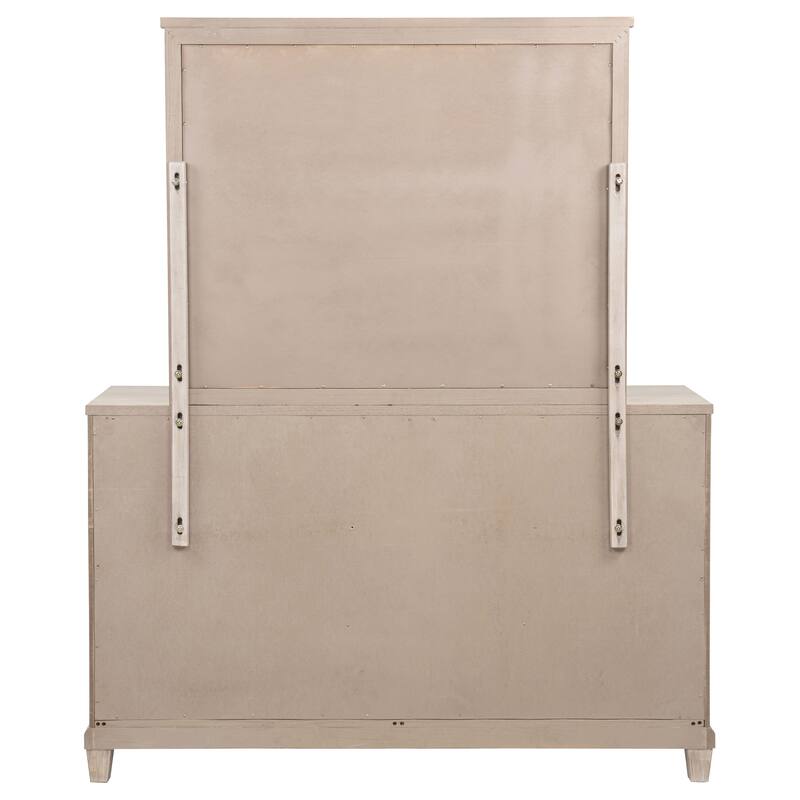 Pembroke 6-drawer Bedroom Dresser with Mirror Washed Oak